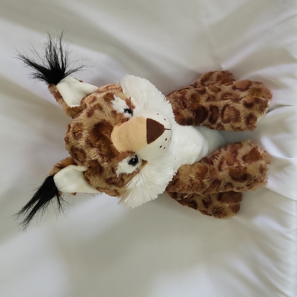 Tiger Cat Mountain lion Hug Fun Plush Furry ears Wild Cat Cub 12"